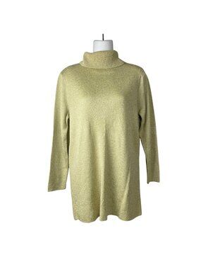 French Rags Womens Tunic Sweater Gold Size 1 Rayon Turtleneck Long Sleeve